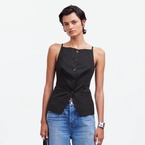 Madewell Black Button Up Top
